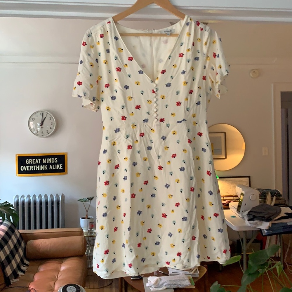 Madewell Cream Floral Sundress - Women’s 6